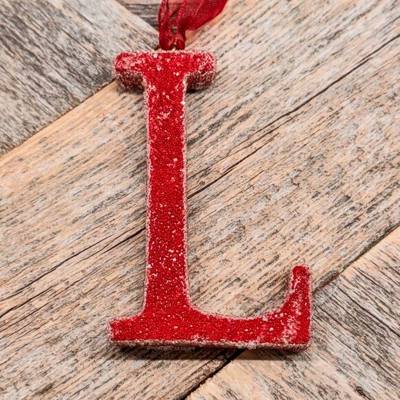 Pottery Barn NOEL Merlot Sugar Coated Christmas Letter Ornaments, Original Box - Picture 9 of 10